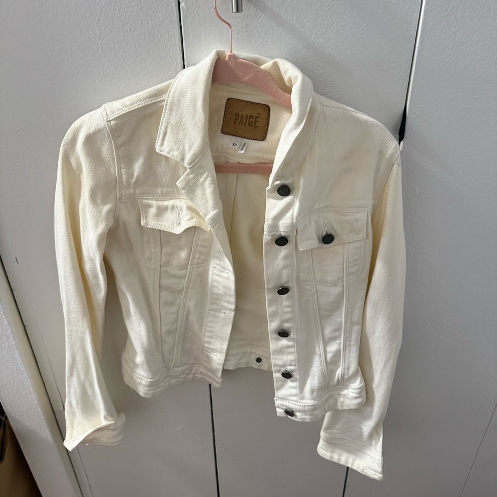 PAIGE Women's Off-White Denim Jacket